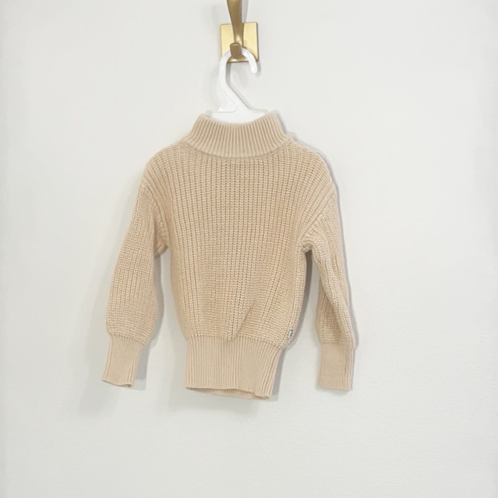 LITTLE BUM BUMS Cable-knit Cream Sweater 100% Cotton Size 3-6 Months EUC